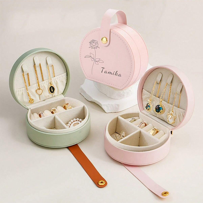 Customized pattern PU jewelry box for high-end travel rings necklaces and accessories - Korvel