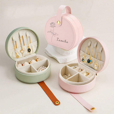 Customized pattern PU jewelry box for high-end travel rings necklaces and accessories - Korvel