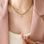 Brass Inlaid Zircon Letter Pendant Necklace - Korvel