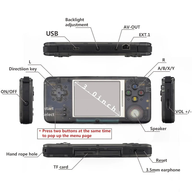 Long GBA retro handheld console retro game classic retro mini game handheld game console can connect to TV - Korvel
