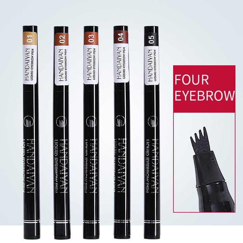 Four Head Eyebrow Pencil Liquid Eyebrow Pencil Very Fine Micro Carving Eyebrow Pencil Waterproof And Durable - Korvel