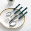 Set of 4 Stainless Steel price Creative Stainless Steel Colorful Pearl Handle Spoon Fork Knife High End Cutlery Set - Korvel