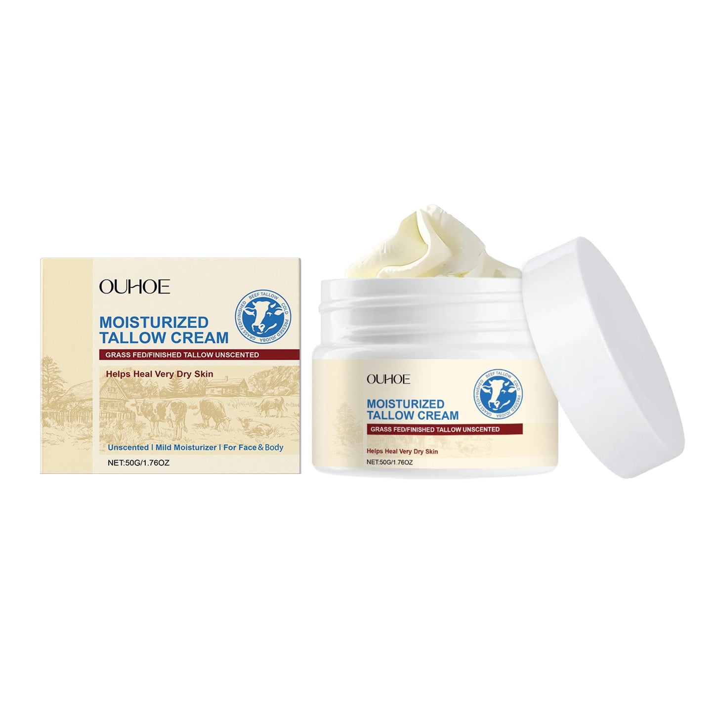 Crème hydratante au suif premium pour peau délicate
