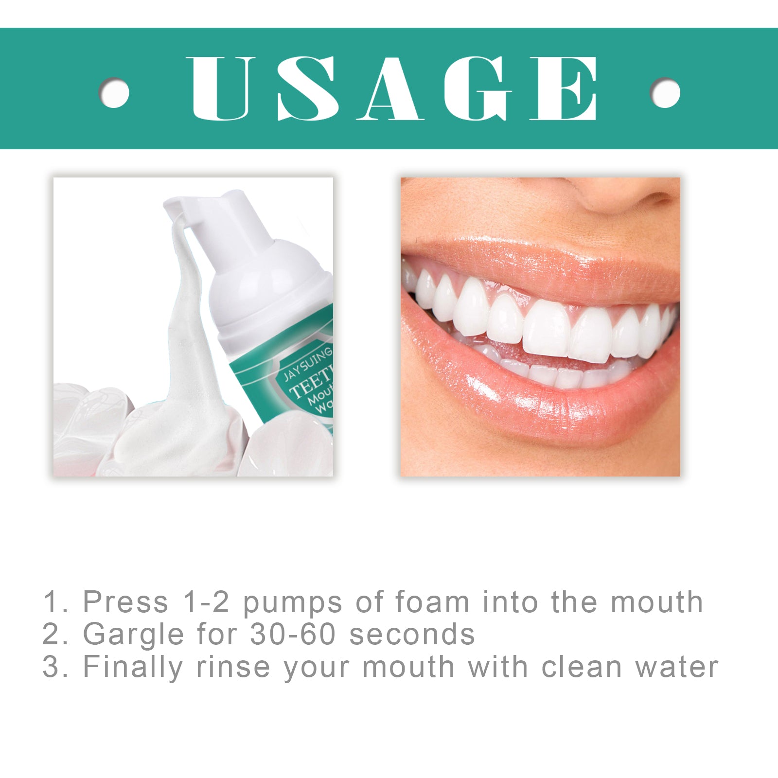 Foaming Teeth Mousse deeply cleans teeth stains, tooth yolk, gums and fresh breath - Korvel