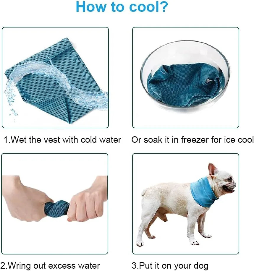 Dog Cooling Bandana Ice Pet Cooling Collar for Hiking Traveling Pet Supplies - Korvel