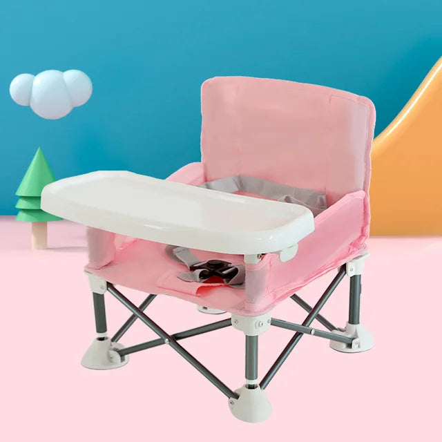 Children's dining chair portable foldable baby dining chair baby dining table small chair baby eating out folding - Korvel