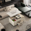 Modern Lift-Up Coffee Table with Storage and Stools
