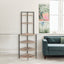6-story corner open bookshelf modern bookshelf wooden frame independent bookshelf unit, country brown - Korvel