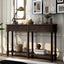 TREXM Espresso Console Table with Storage Drawers