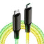 Data cable car luminous breathing gradient PD60W 27W super fast charging suitable for Apple Android Type - Korvel