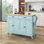 Mint Green Kitchen Island Cart with 4 Doors and Drawers