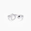 925 Sterling Silver Inlaid Zircon Heart Open Ring - Korvel