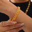 Bracelet en acier inoxydable plaqué or 18K en forme de cœur