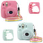 For Fujifilm Instax Mini 8 Mini 9 Camera PU Leather Color Bag Instax Mini case with Shoulder Strap Transparent Crystal Cover - Korvel