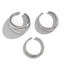 Fashion irregular alloy ring 3-piece set with smooth geometric opening ring set - Korvel