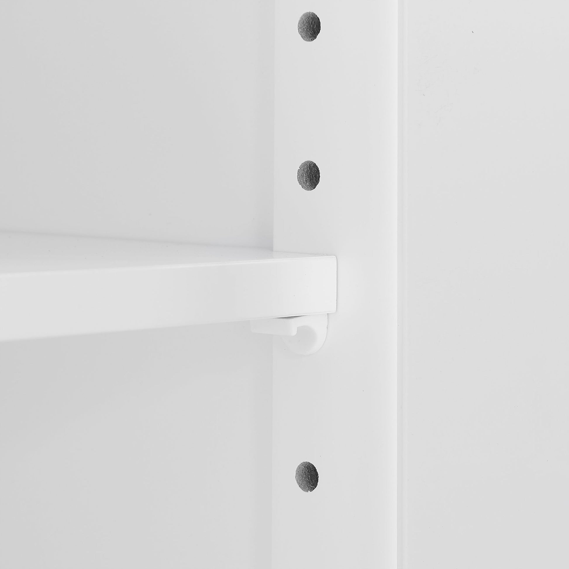 Bathroom Storage Cabinet, Cabinet with Two Doors and Drawers, Adjustable Shelf, MDF Board, White - Korvel