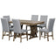 Ensemble de salle à manger TOPMAX en bois massif de style mid-century de 7 pièces
