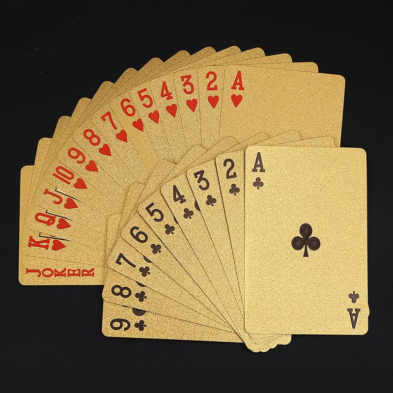 Waterproof Luxury Platinum Foil Poker Playing Cards Gold Plated Porker Cards - Korvel