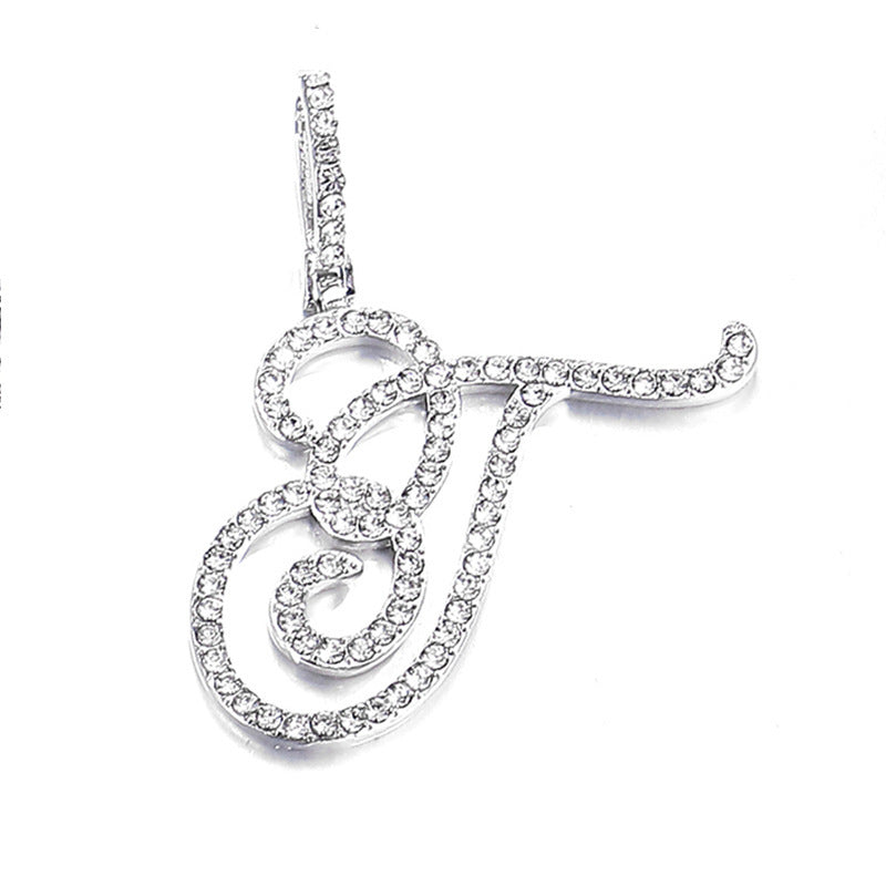 Hip Hop Grass Letter Pendant with Cuban Chain