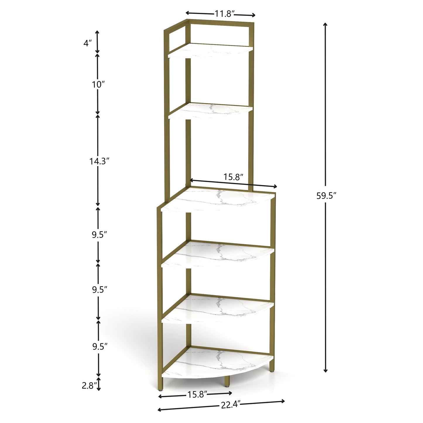 6-story corner open bookshelf, modern bookshelf, wooden frame, independent bookshelf unit, - Korvel