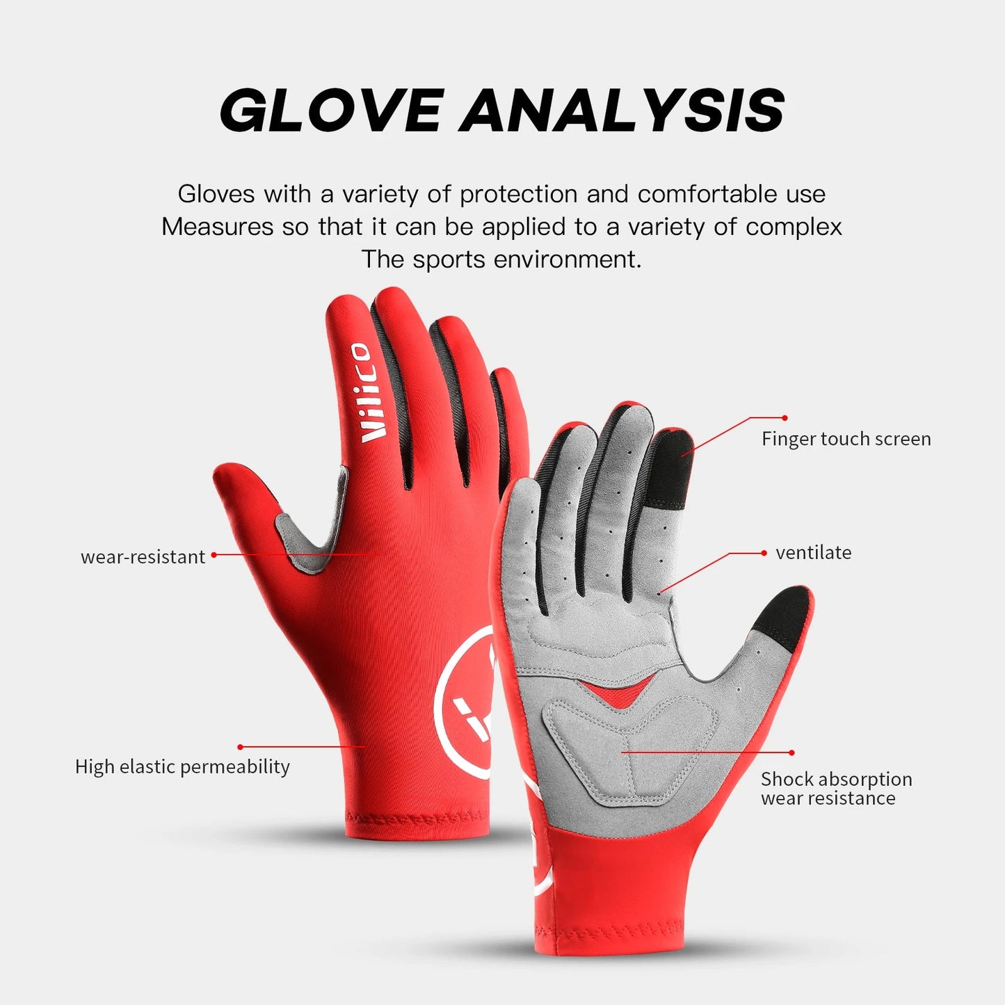 Outdoor mountain bike riding gloves shock-absorbing and anti-skid bike gloves - Korvel