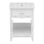 24" Bathroom Vanity with Sink, Bathroom Vanity Cabinet with One Flip Drawer and Doors, Solid Wood and MDF, White - Korvel