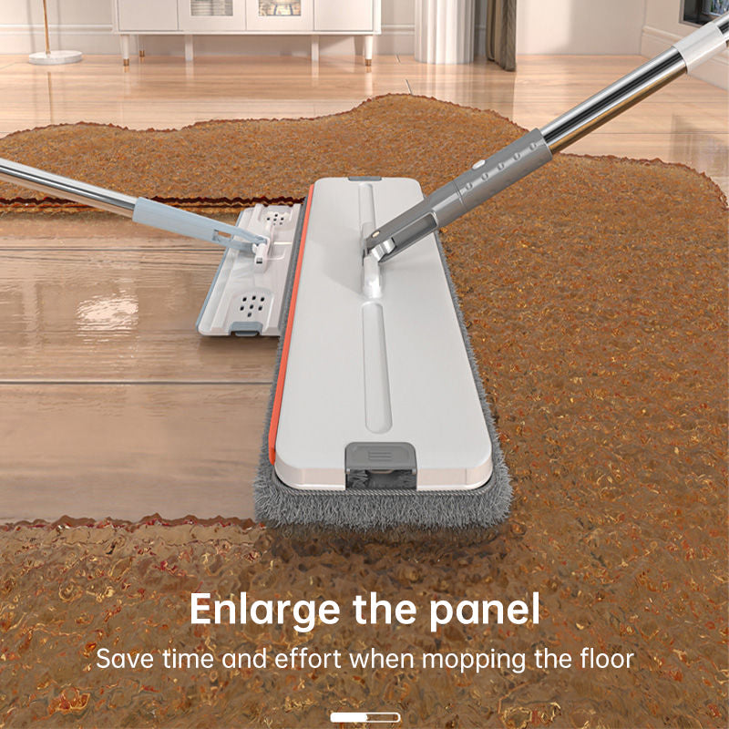A 33cm Home Floor Cleaning Set: Hand Free Flat Mop & Bucket, 360° Rotating, Washable Microfiber, Lazy Cleaning Tool. - Korvel