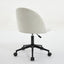 Velvet fabric office chair, mid back adjustable rotating computer chair, black legs, cushioned office chair with wheels ，White - Korvel