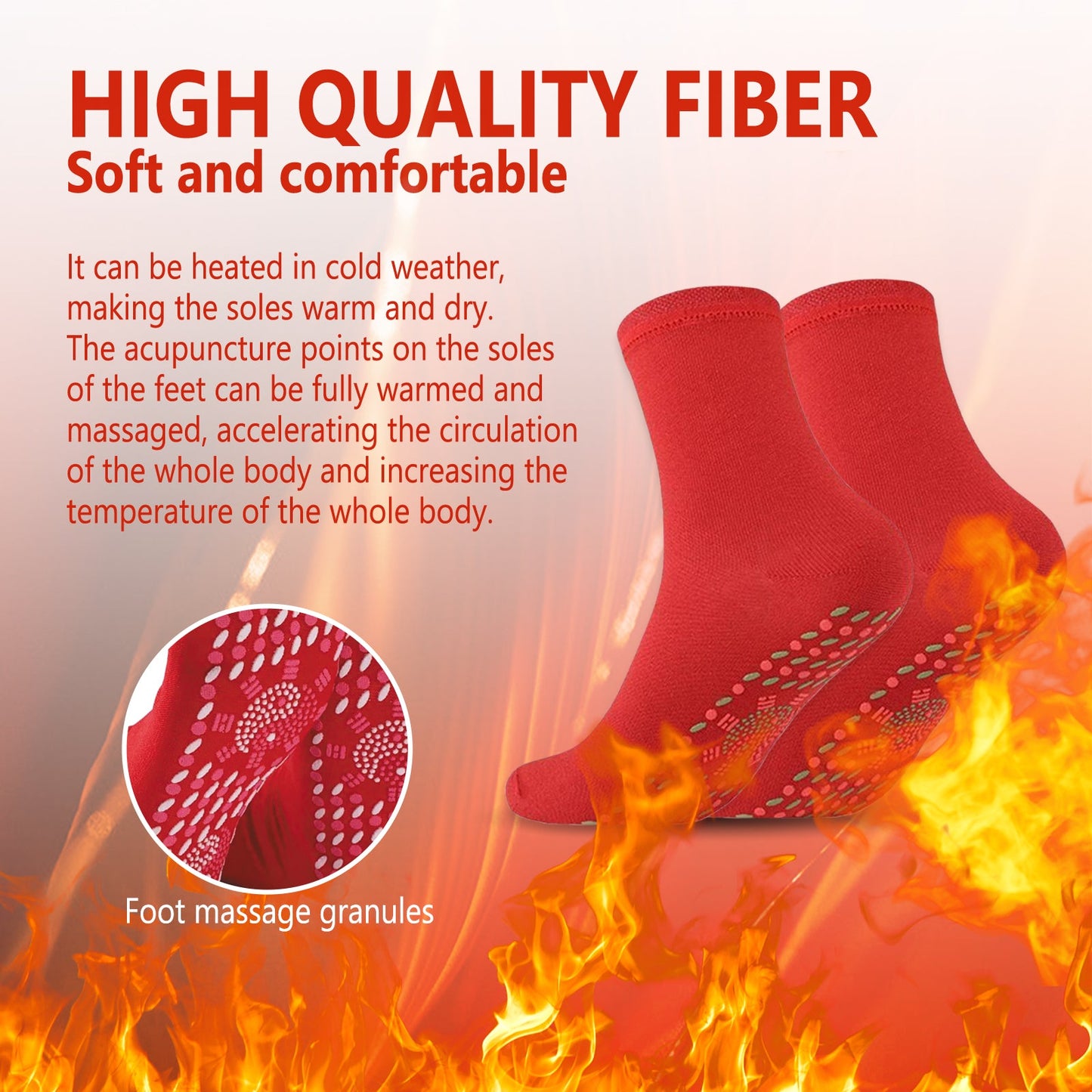 Self-Heating Massage Socks, Winter Outdoor Sports Wind And Cold Foot Care Massage Socks - Korvel