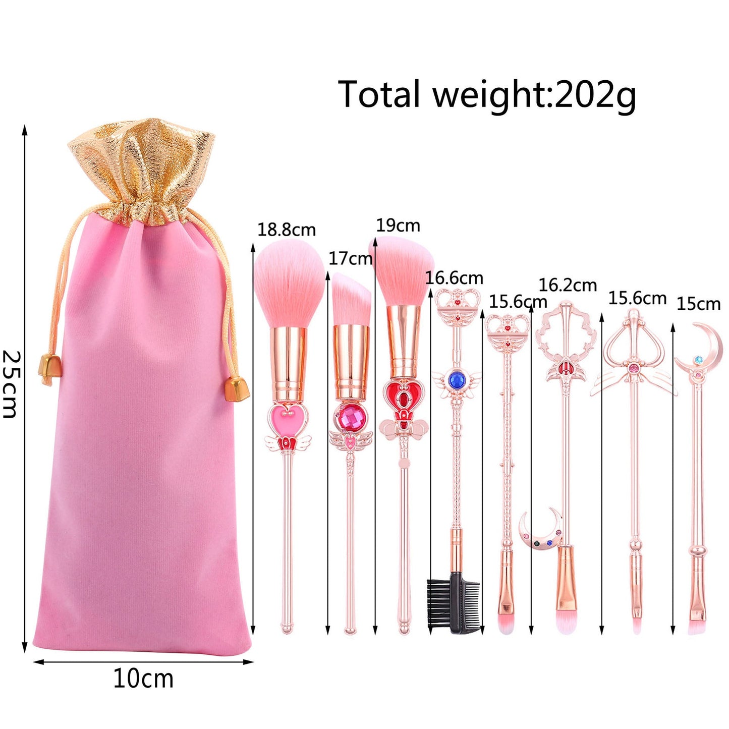 Sailor Moon Makeup Brush Tool Set - 8 Piece Collection