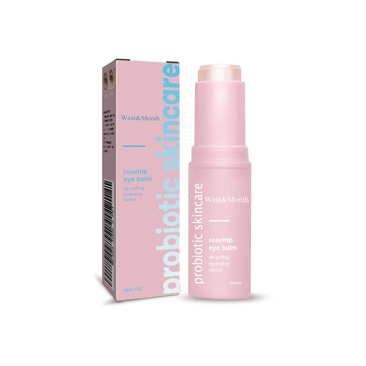 Rosehip Eye Cream Stick, Eye Area Moisturizing Light Line Dark Circles Lift Firming Eye Cream - Korvel