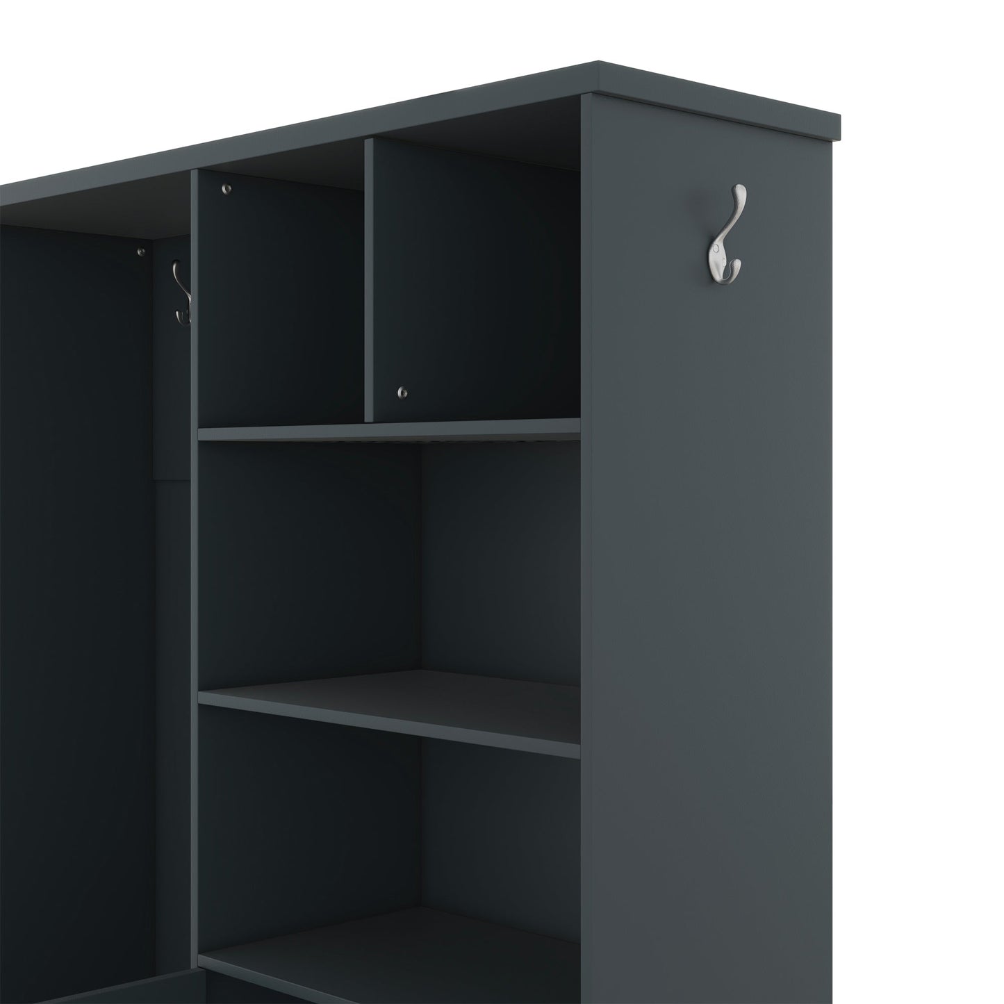 Armoire d'entrée élégante et multifonctionnelle avec rangement en bleu antique
