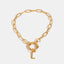18K Gold-Plated Stainless Steel Letter L Bracelet - Korvel