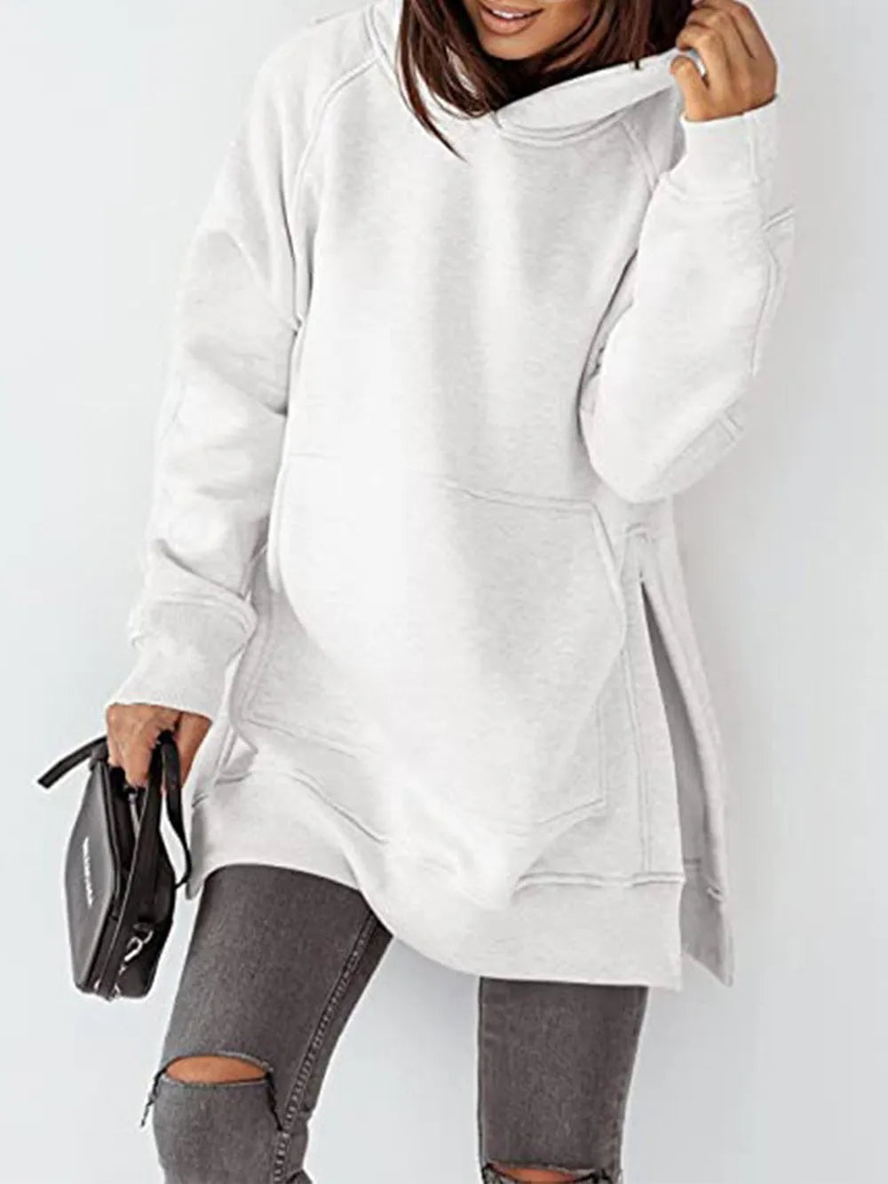 Sudadera con Capucha de Manga Raglán y Bolsillos Laterales