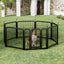 Outdoor dog fence, 8-piece board dog fence. 31 inch portable pet sports fence. Black, 26.3 inches wide x 31.5 inches high. - Korvel
