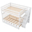 Full over Full Bunk Bed with Trundle and Staircase White - Korvel