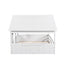 Wood Full Size House Bed with Roof, Window and Guardrail White - Korvel