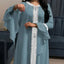 Abaya brodée avec manches volantes pour femmes
