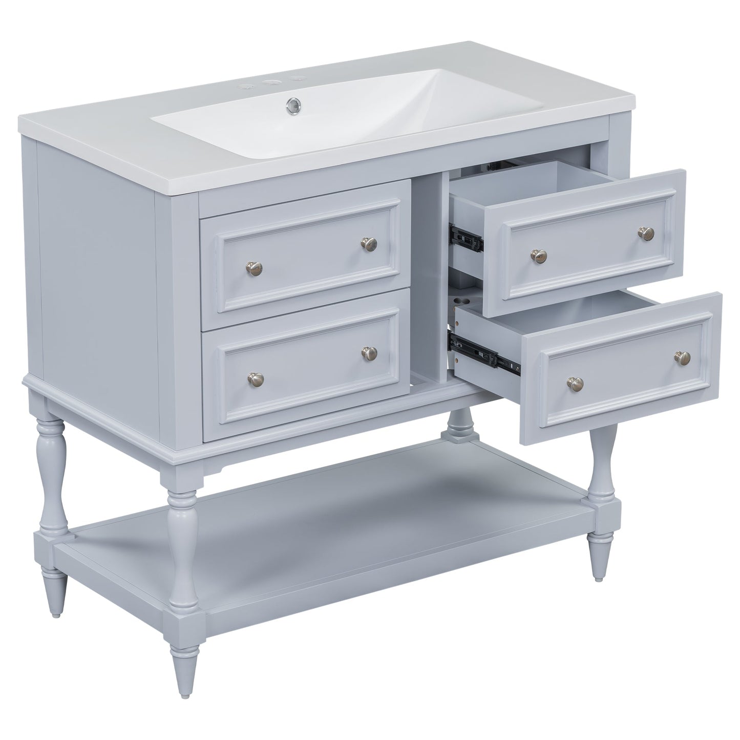 36" Blue Bathroom Vanity Cabinet with Sink Combo