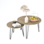 27.56'' Round Nesting Coffee Table Set of 2, Circular Nesting End Table Set  Sturdy Metal Base for Living Room, bedroom, Brown - Korvel