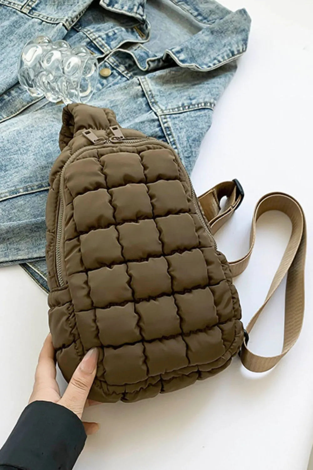 Quilted Nylon Crossbody  Bag - Korvel