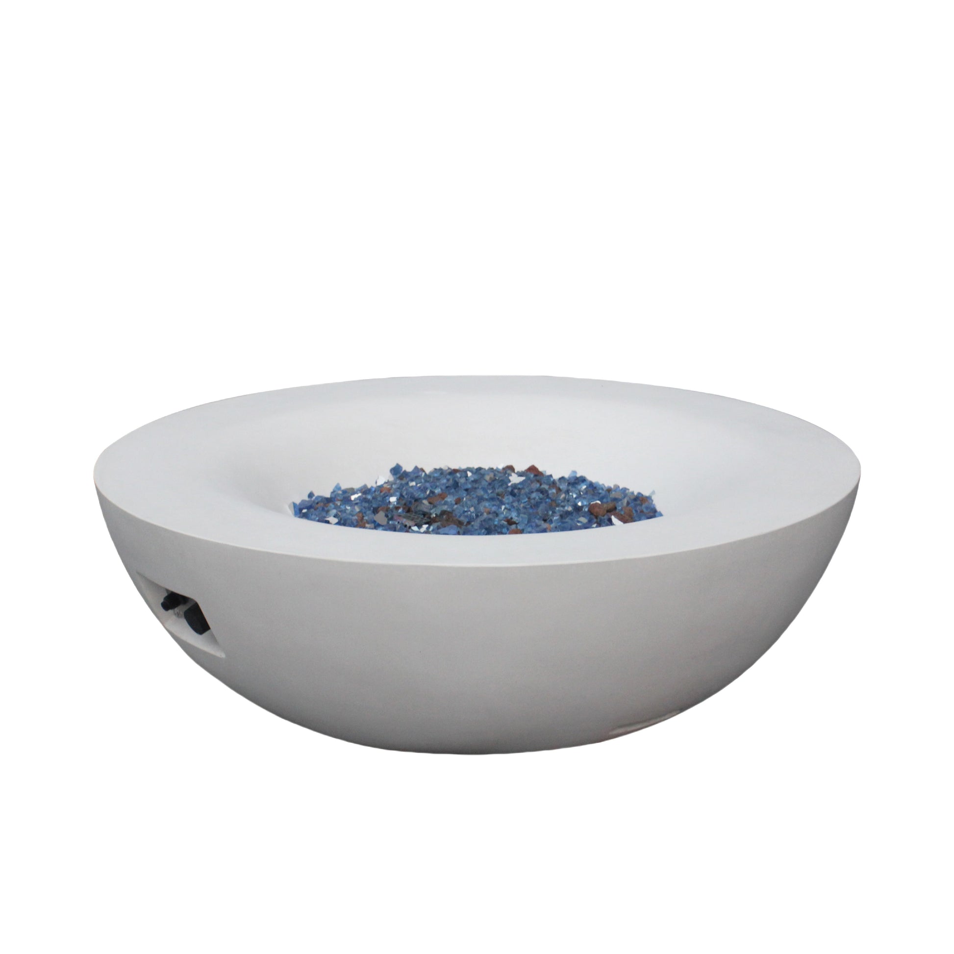 42 Inch Outdoor Concrete Propane gas Fire Pit bowl in Antique white color - Korvel