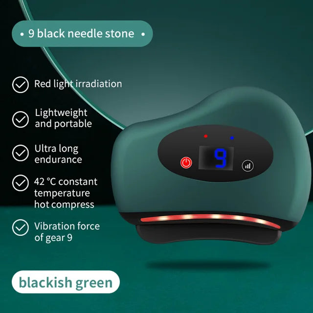 Electric Guasha Massager Hot Compress Eye Massager Stone Heating Vibration Scraping Neck Face Skin Lifting Removal Wrinkle Tool - Korvel