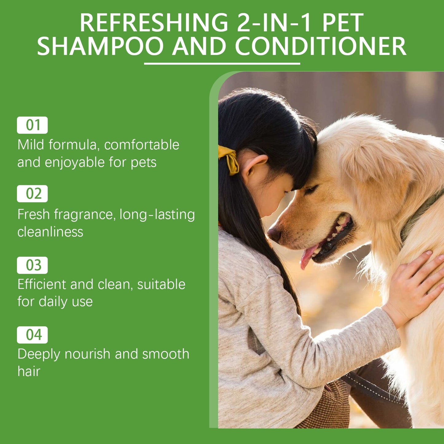 Champú Corporal Premium 2 en 1 para Perros y Gatos para un Pelaje Fresco y Brillante