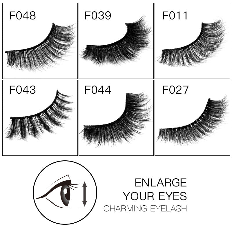 Explosive 3D Mink Hair False Eyelashes Curled Soft Slender Three Dimensional Thick False Eyelashes - Korvel