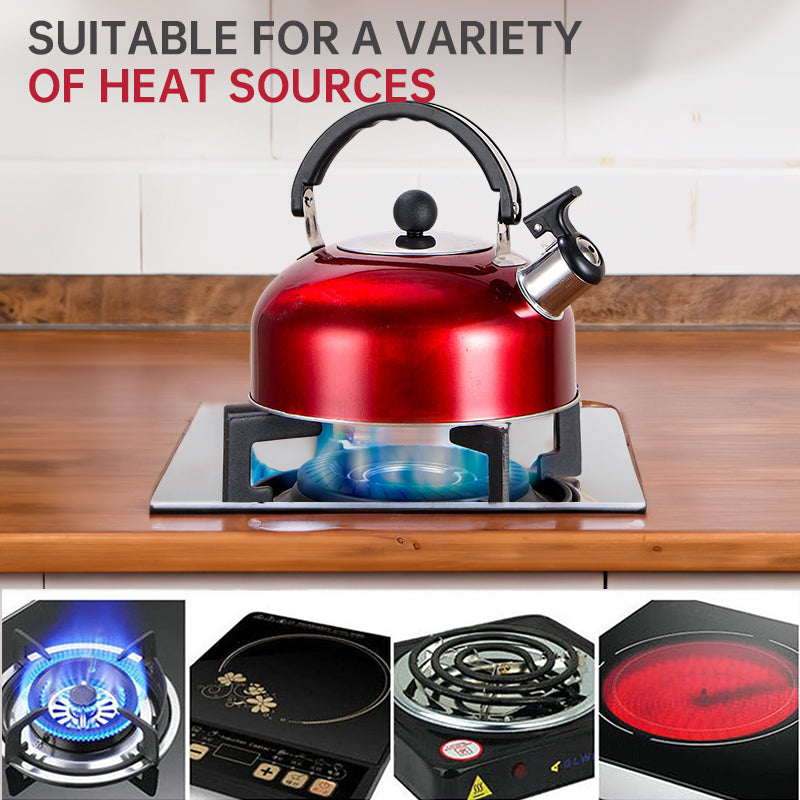 A 3L stainless - steel kettle for gas heating. It features a whistle and a comfortable handle, suitable for cooking and tea. - Korvel