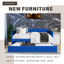Blue padded twin beds with wheels, velvet fabric, no need for springs - Korvel
