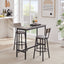 Stylish Grey Bar Table Set with Soft PU Seats and Backrests