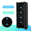 Storage Cabinet with Two Doors for Bathroom, Office, Adjustable Shelf, MDF Board, Black - Korvel