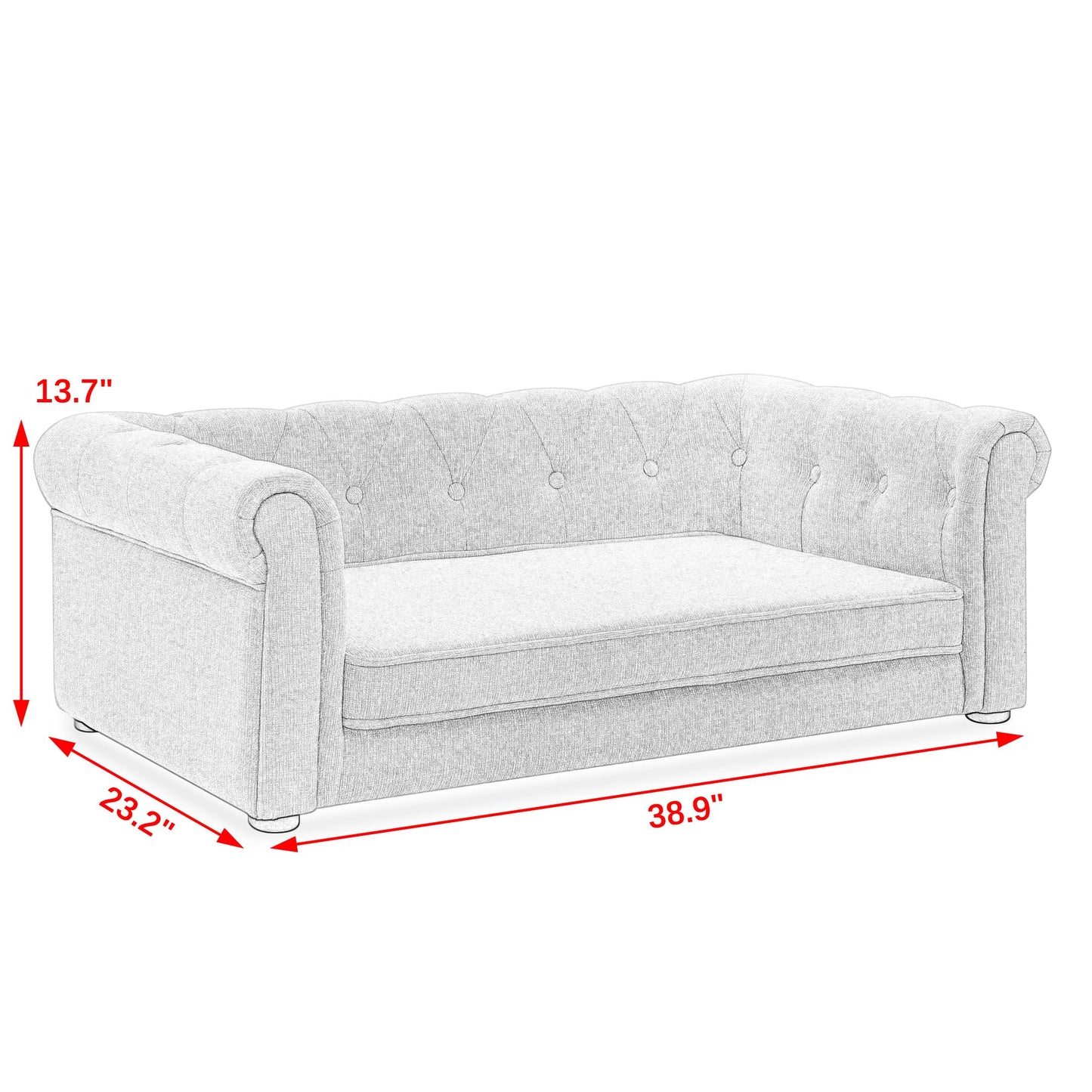 Elegant Rectangle Pet Bed for Medium and Large Dogs, Durable Elevated Dog Sofa Bed, Comfortable Dog Couch Beige - Korvel